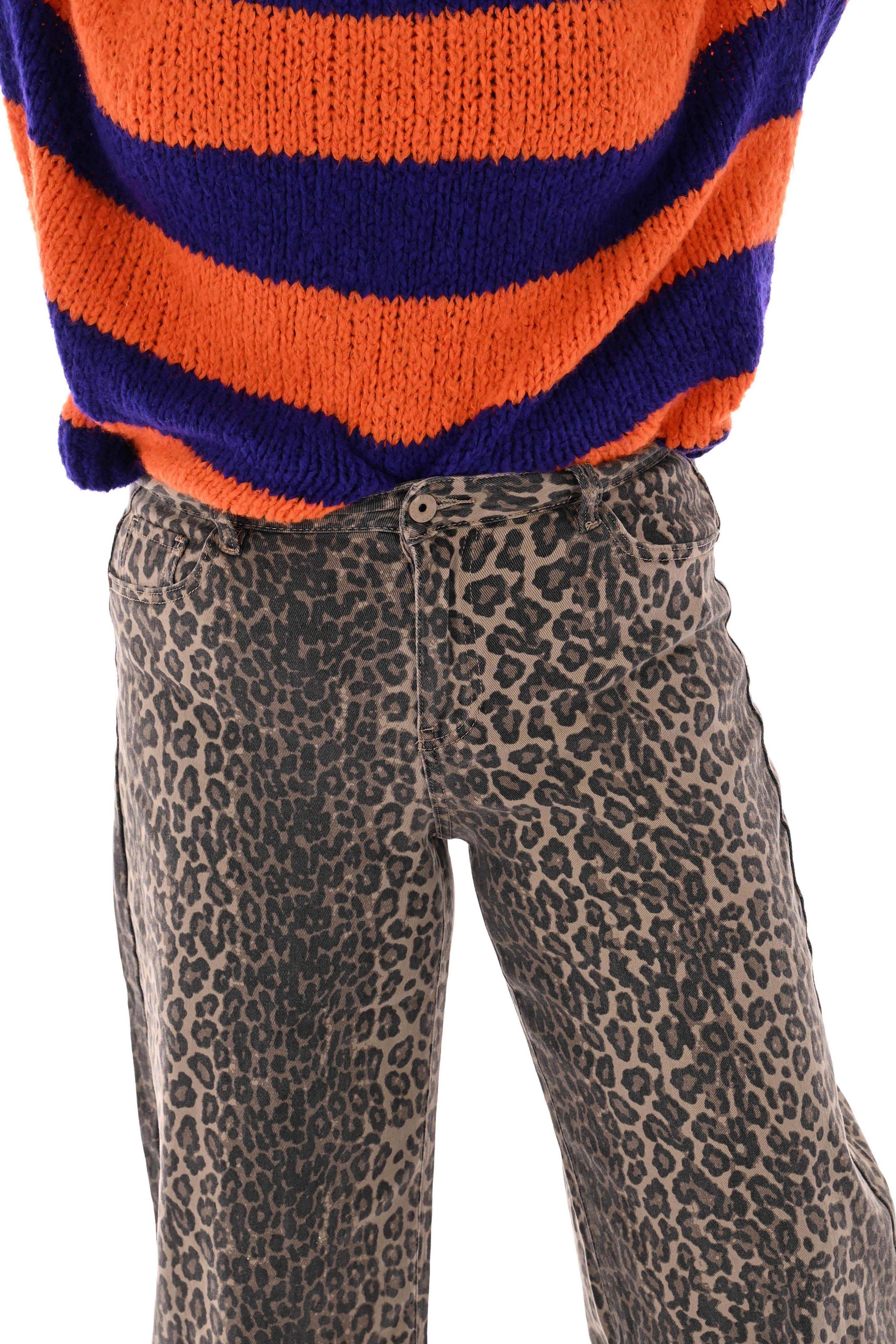 Laulia dad fit panterprint bruin