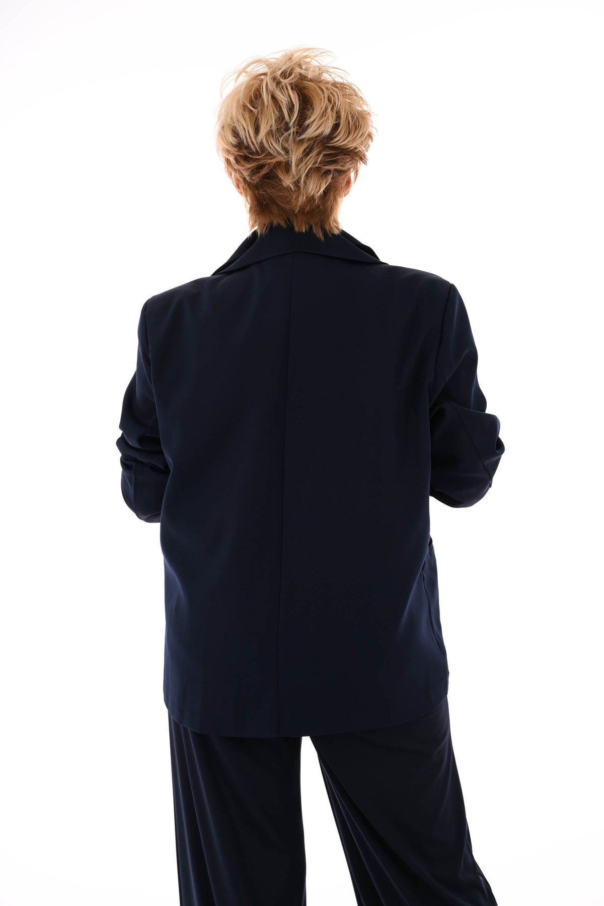 Blazer geborduurde hartjes marineblauw