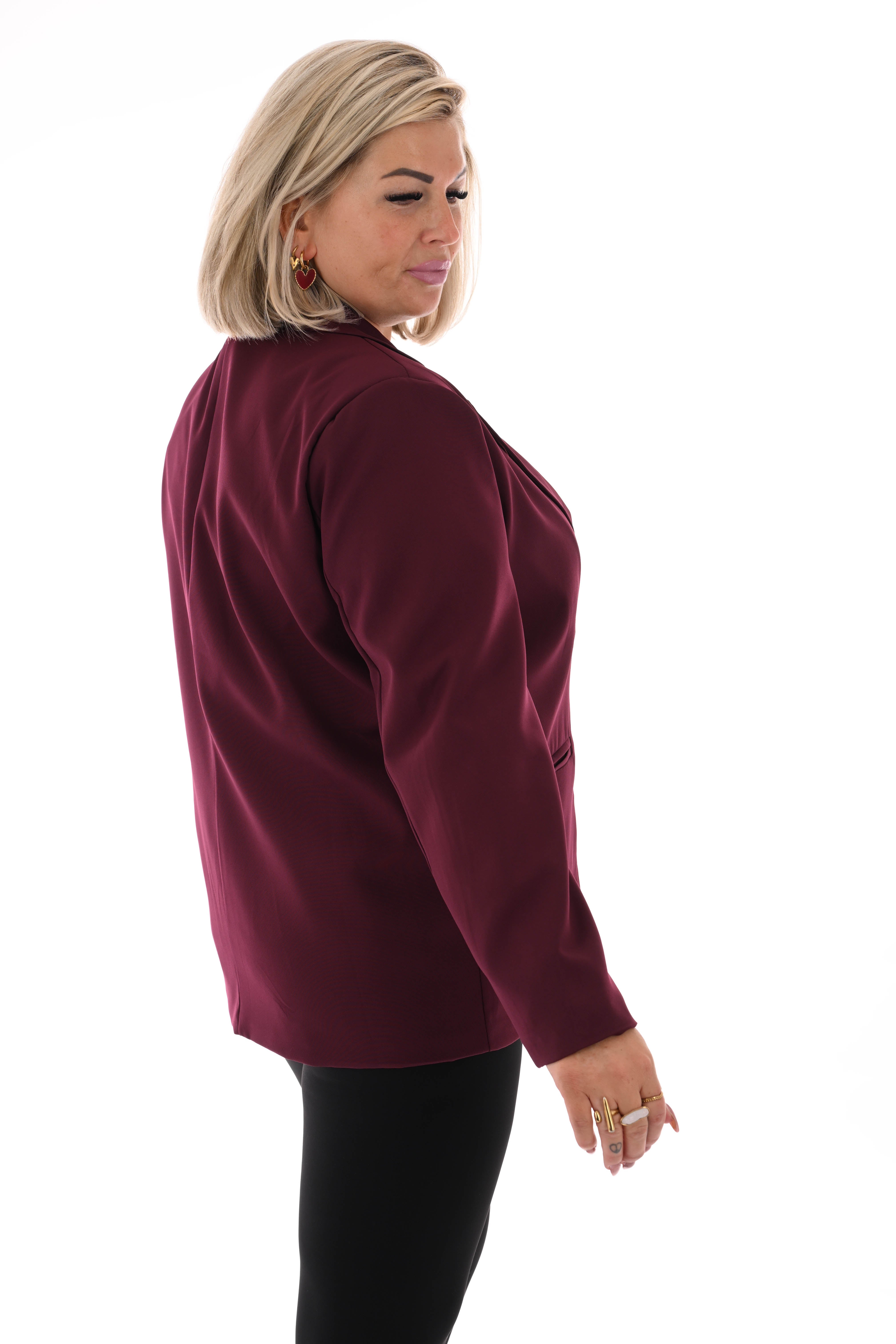 Blazer geborduurde hartjes bordeaux