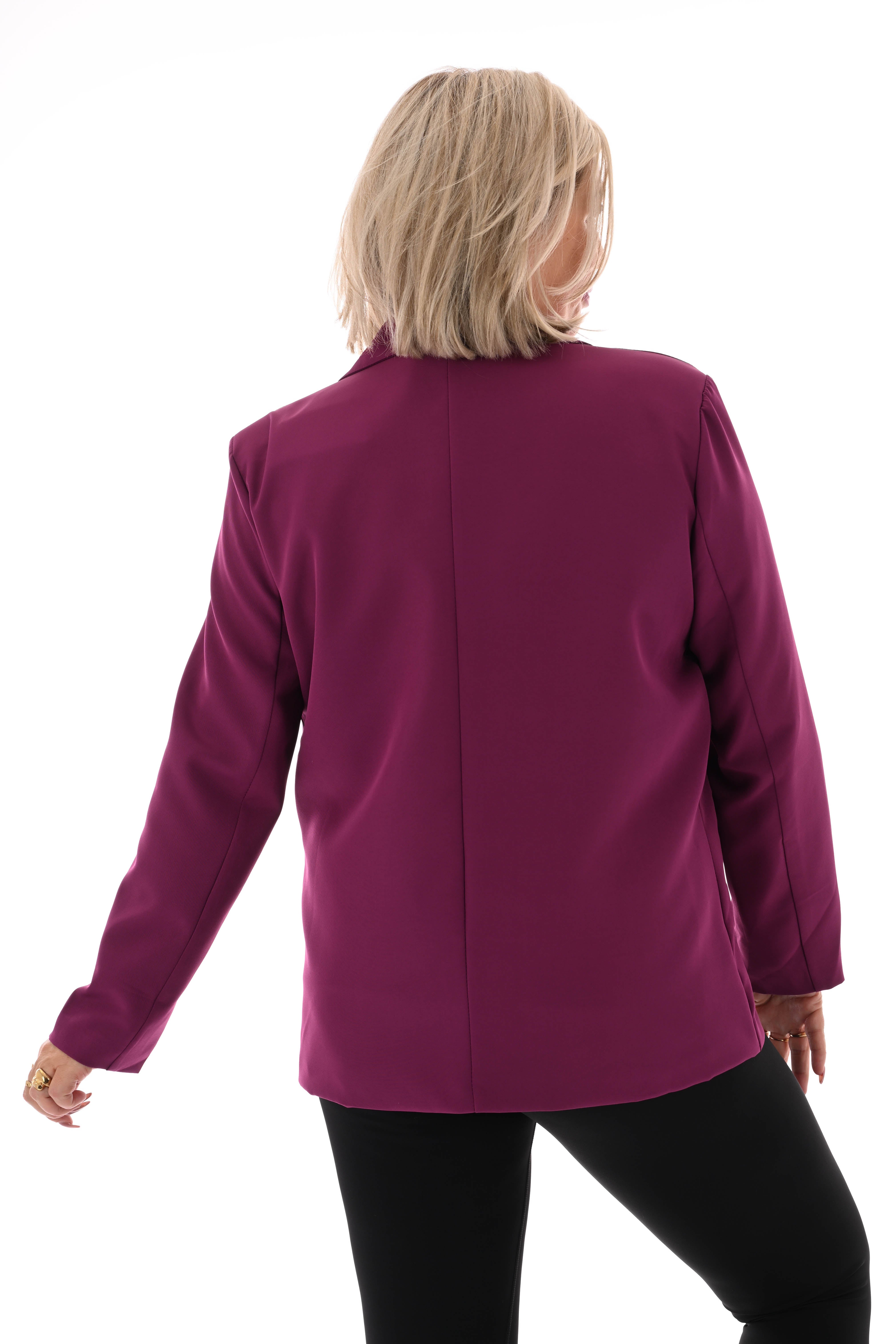 Blazer geborduurde hartjes magenta