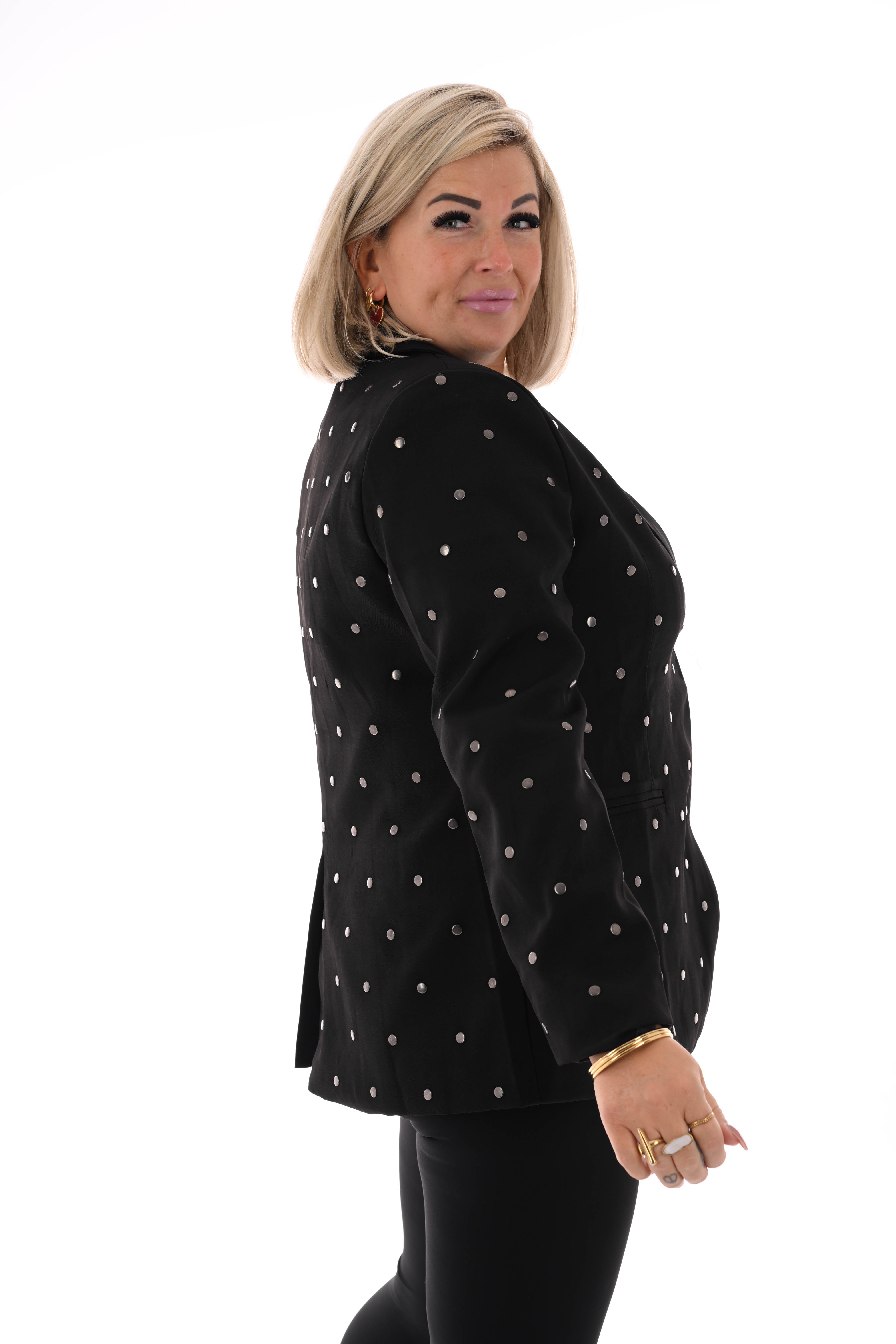 Blazer met dot studs zwart