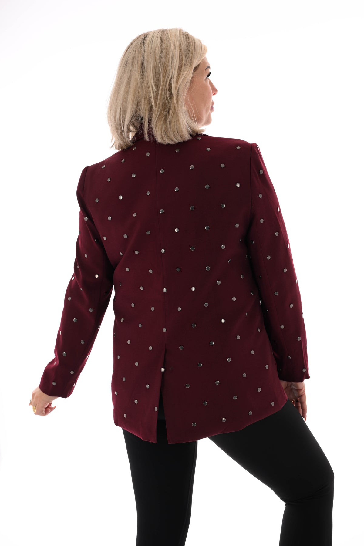 Blazer met dot studs bordeaux