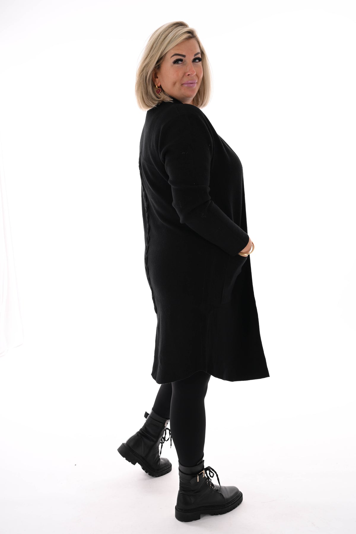 Vest half lang zwart