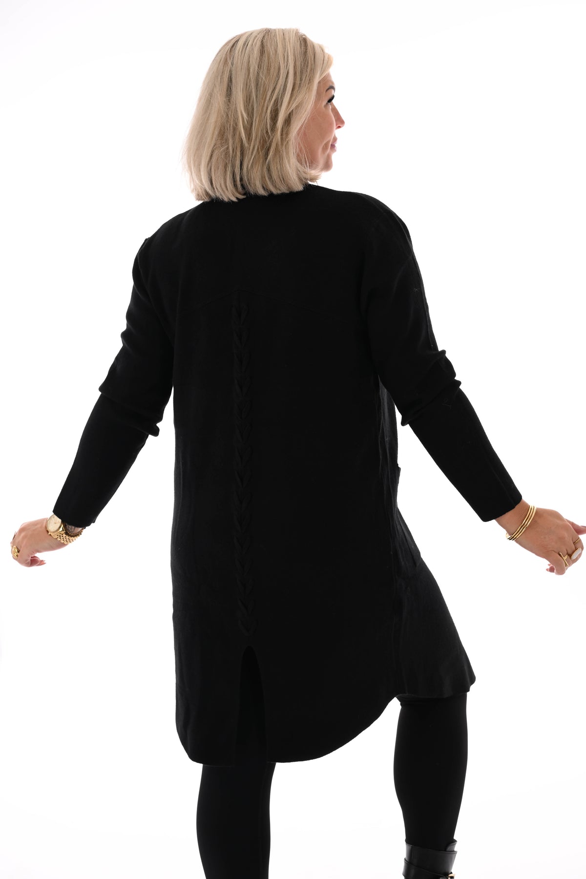 Vest half lang zwart