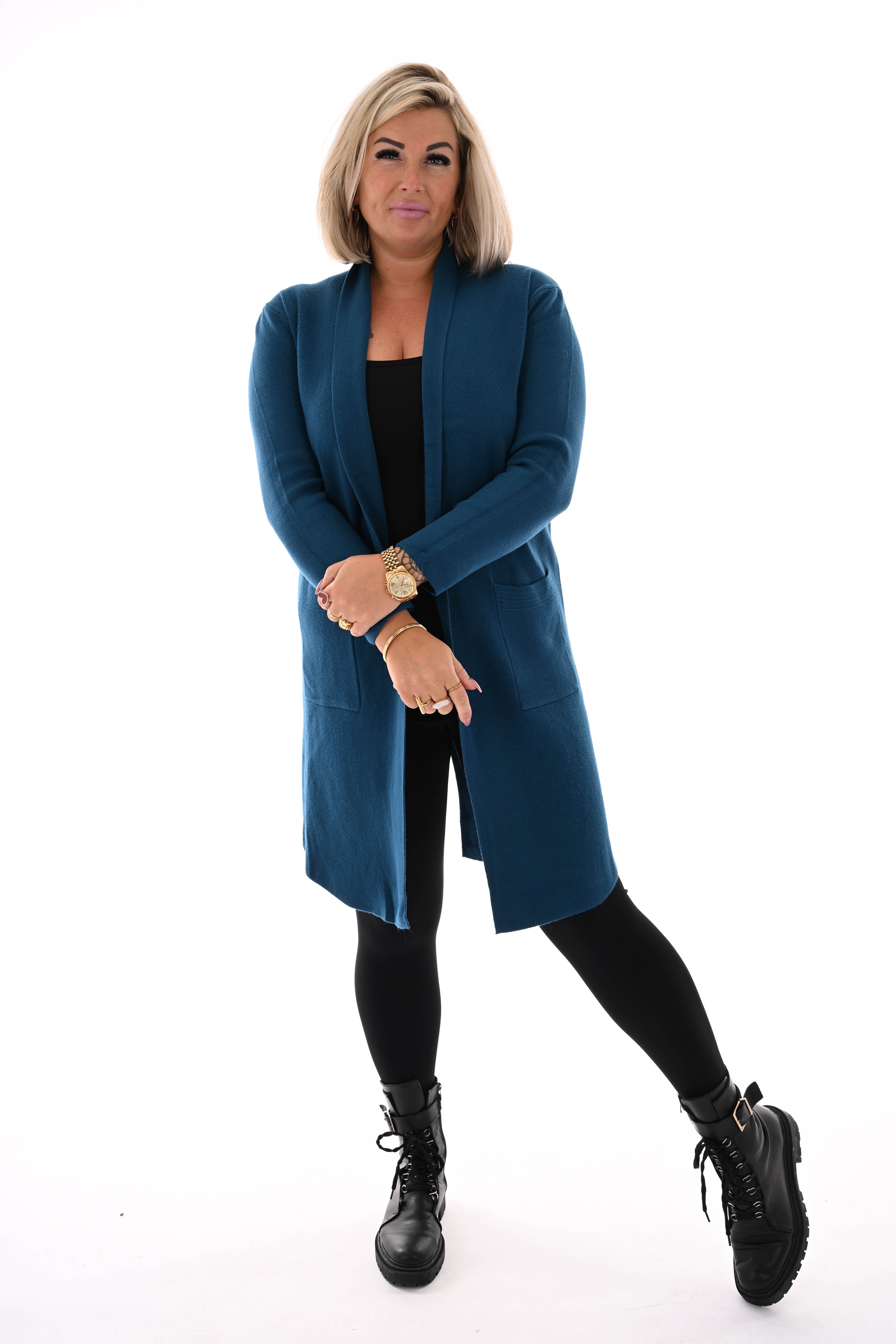 Vest half lang petrol