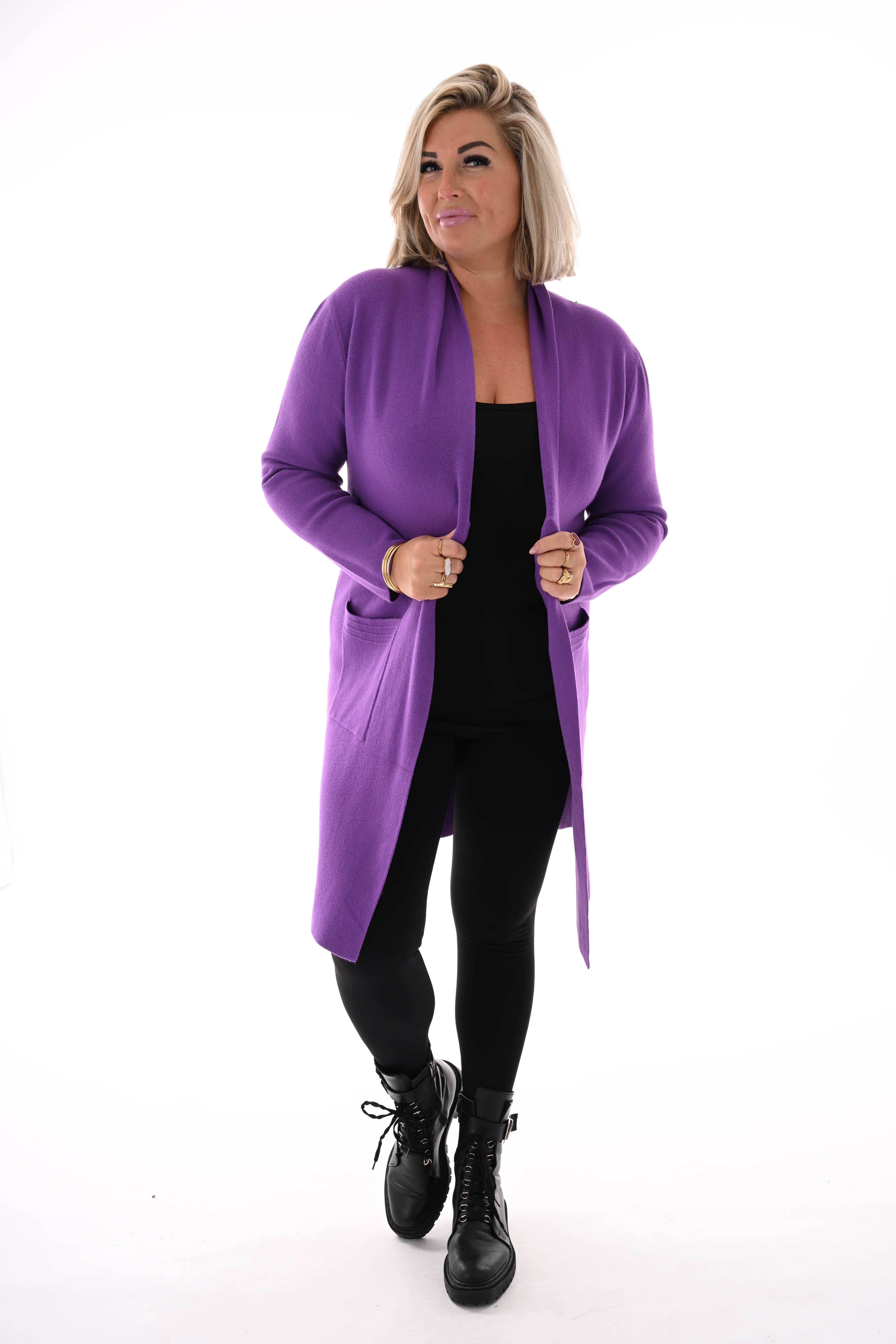 Vest half lang paars