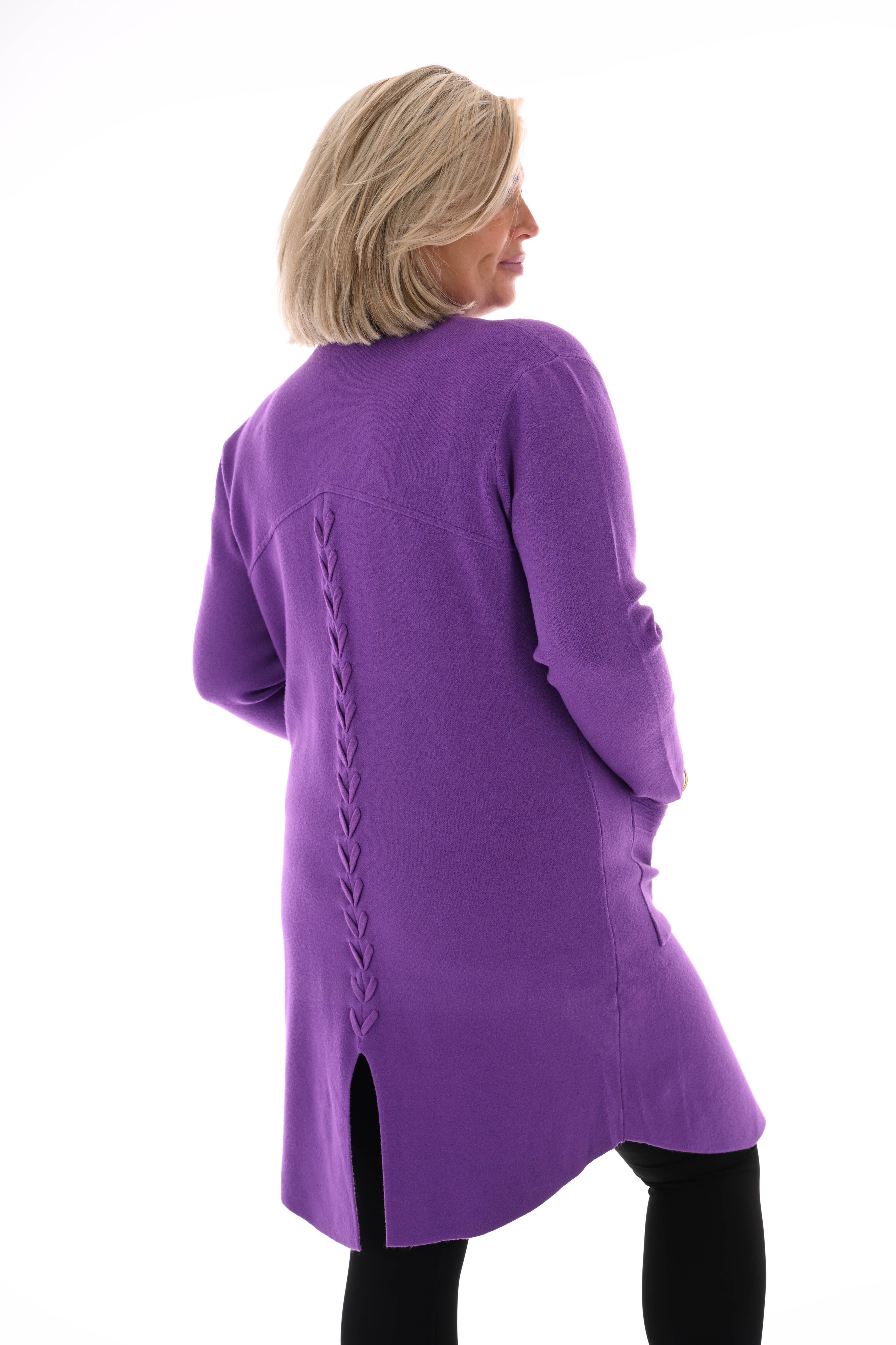 Vest half lang paars