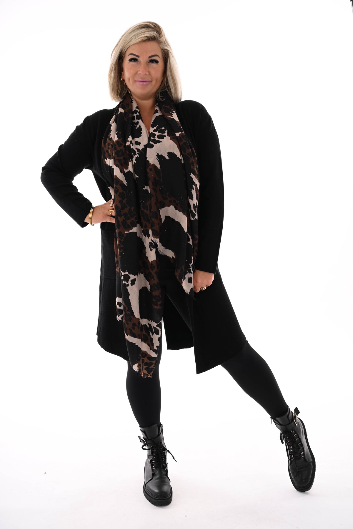 Vest half lang  donkerbruin