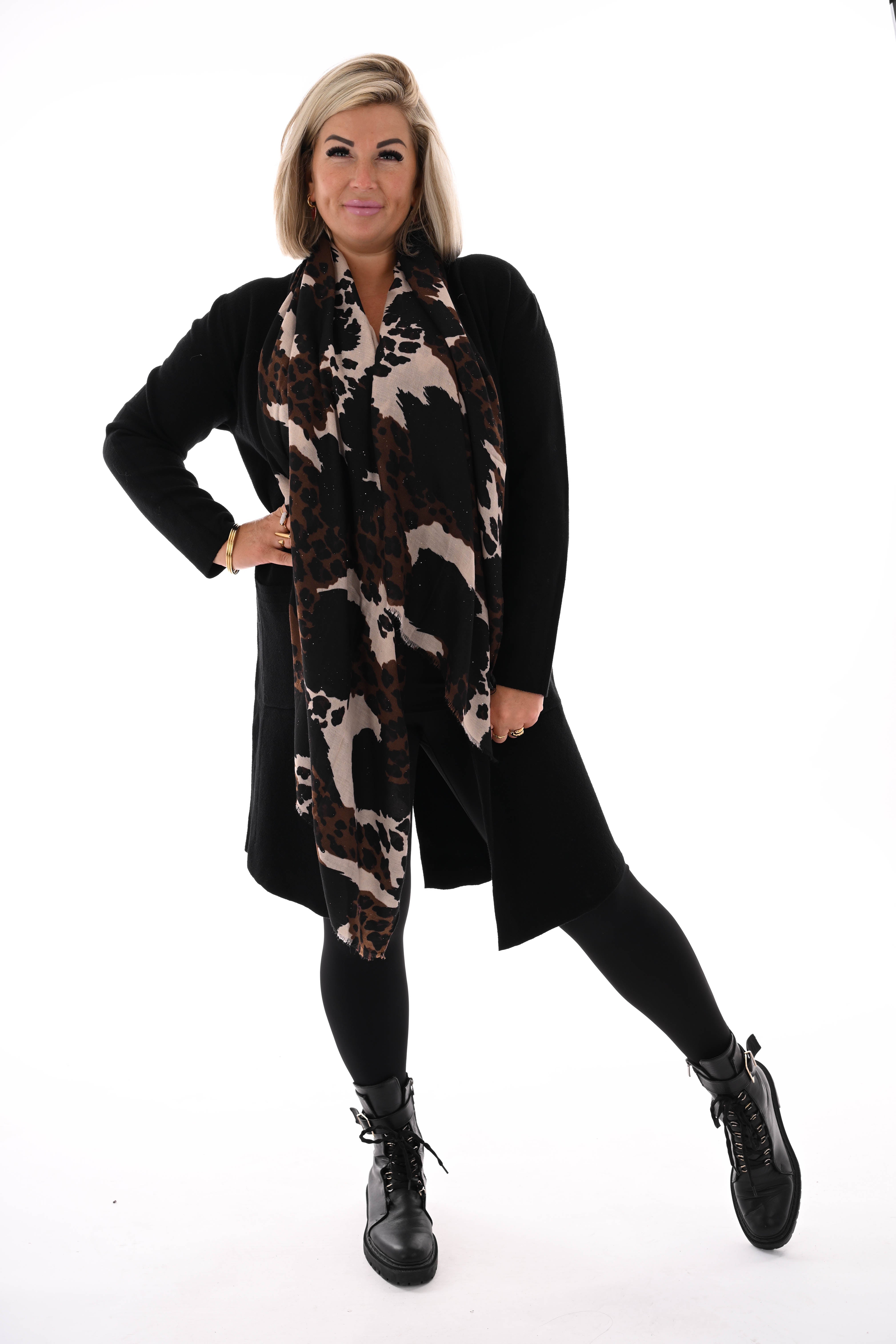 Vest half lang  donkerbruin