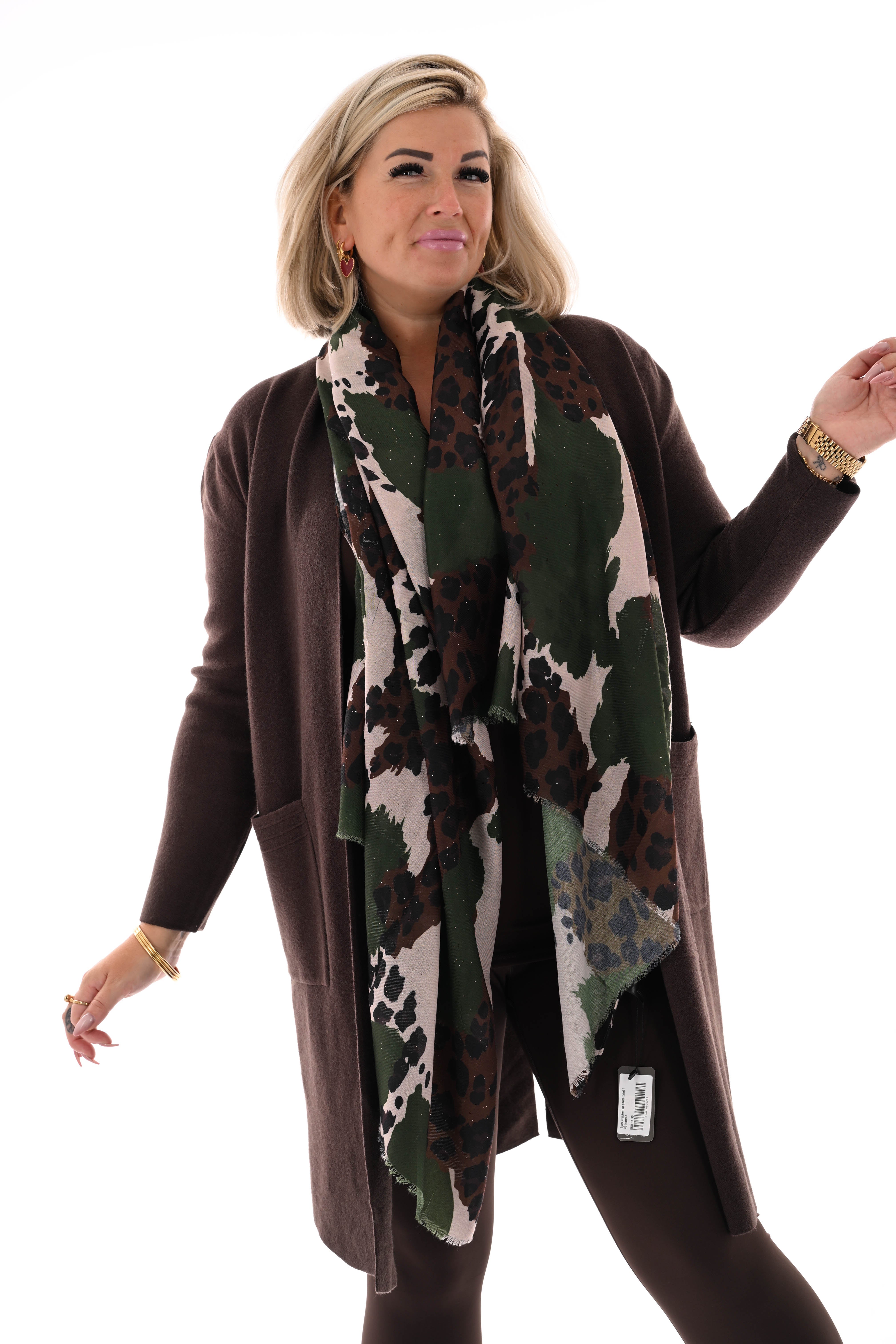 Vest half lang  donkerbruin