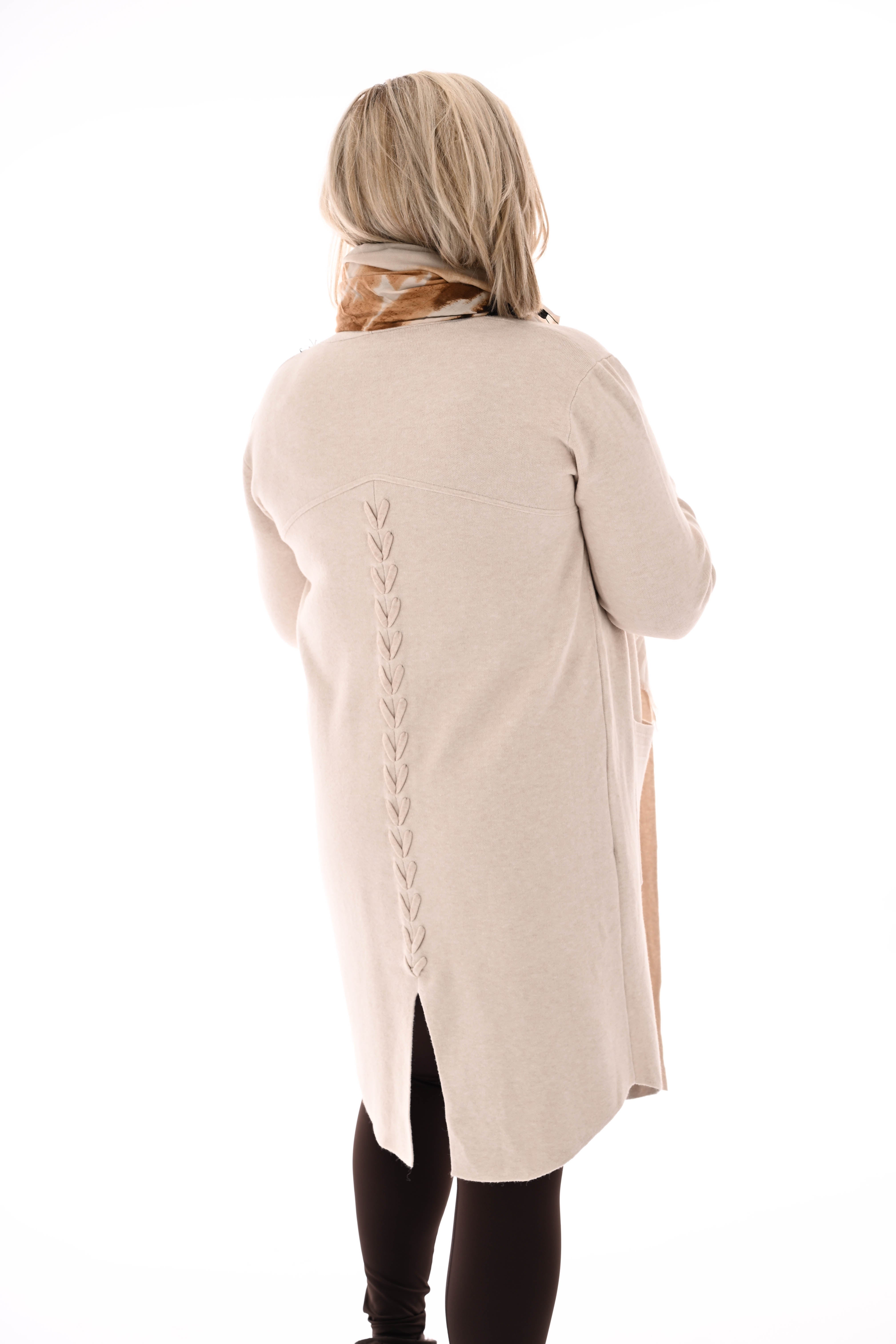 Vest half lang beige