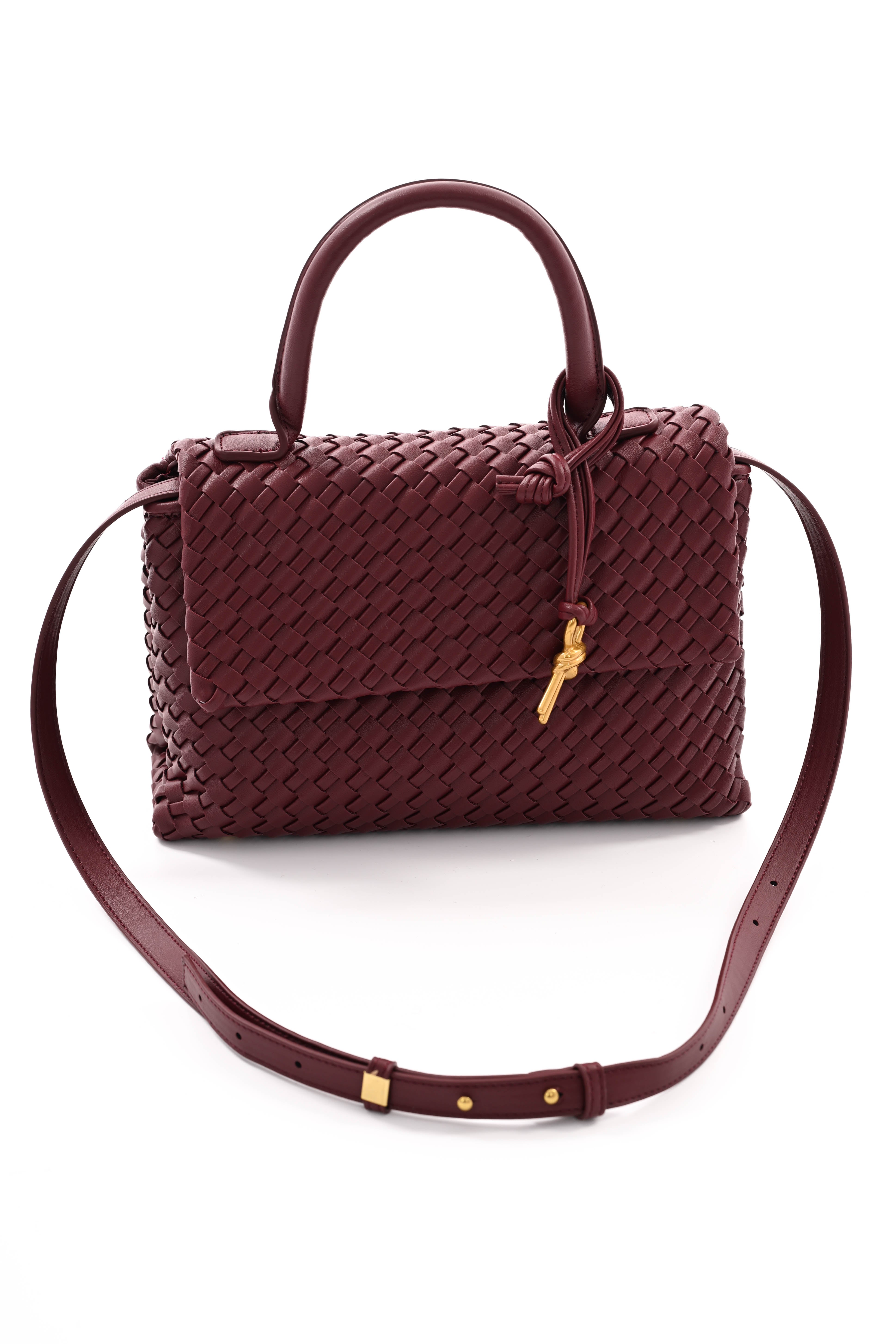 Tas met vlechtmotief rood