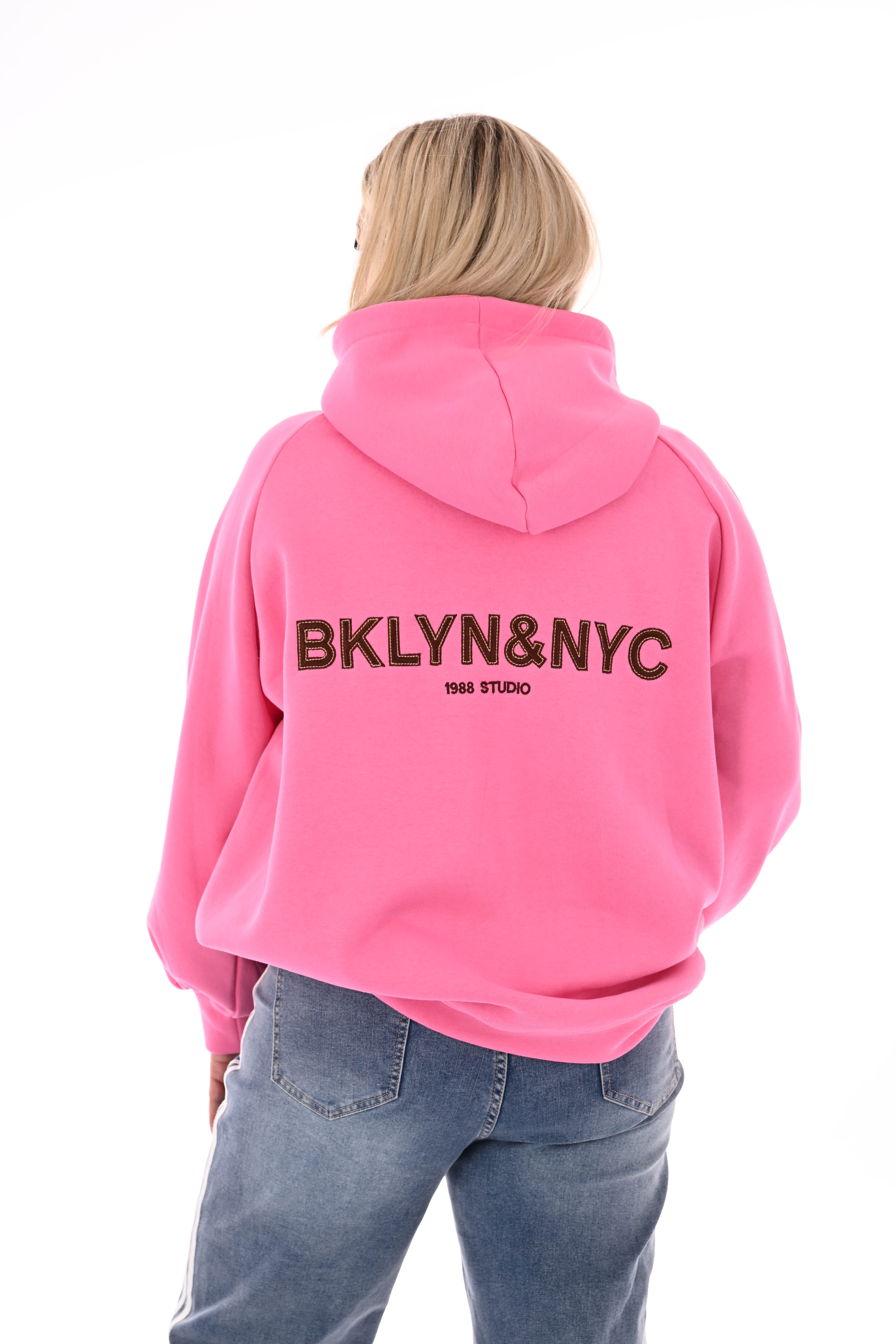Hoodie Brooklyn & NYC roze