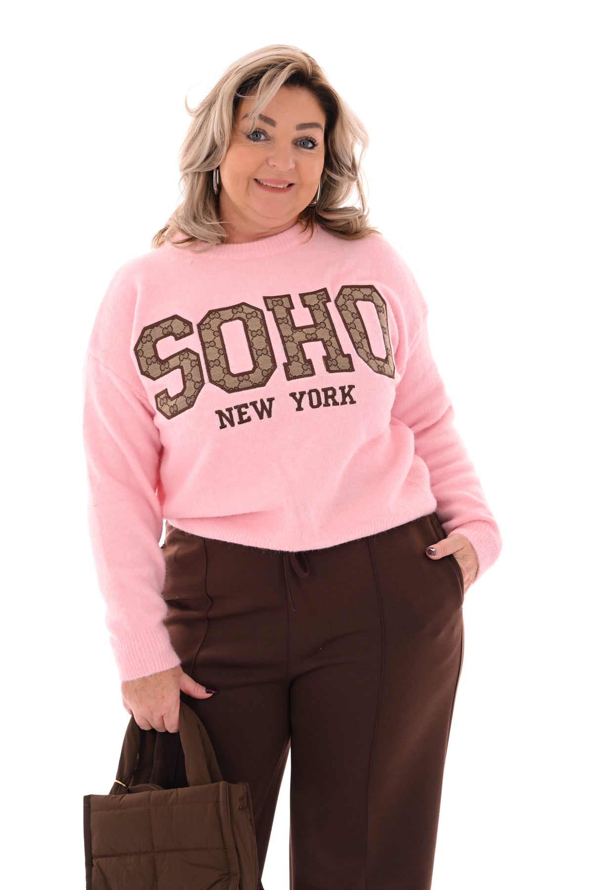 Gebreide trui soho lichtroze