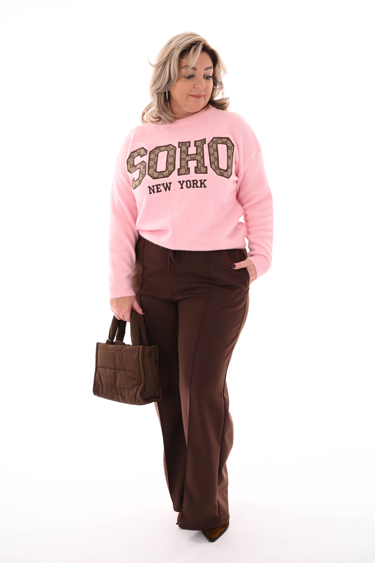 Gebreide trui soho lichtroze