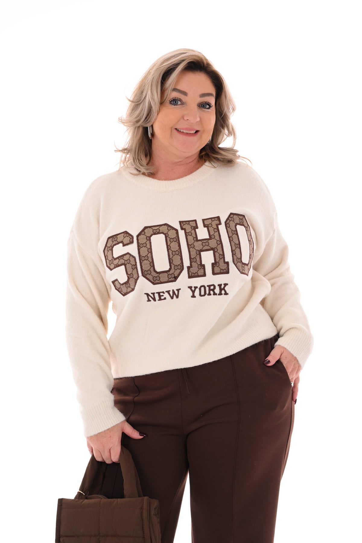 Gebreide trui soho roomwit