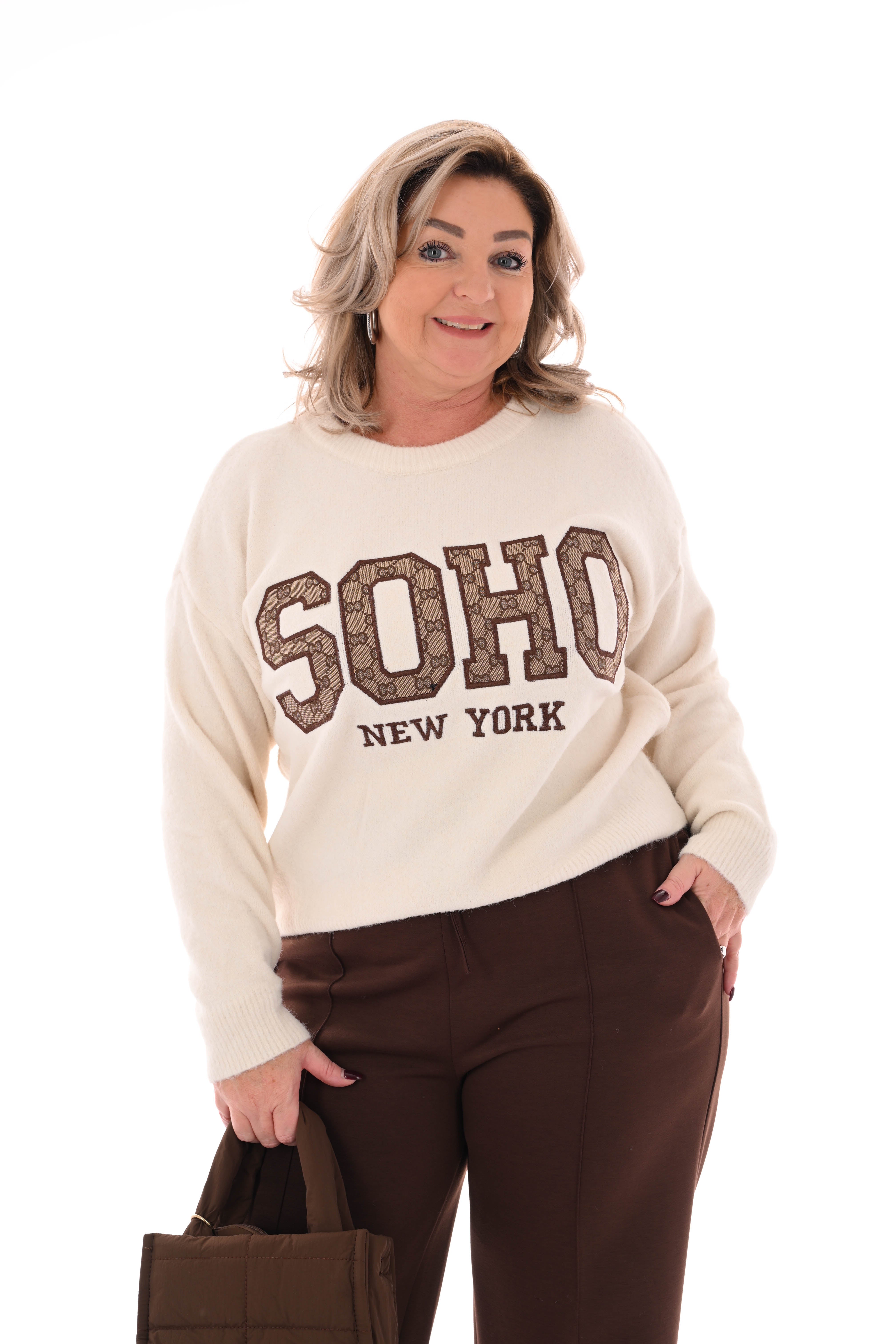 Gebreide trui soho roomwit