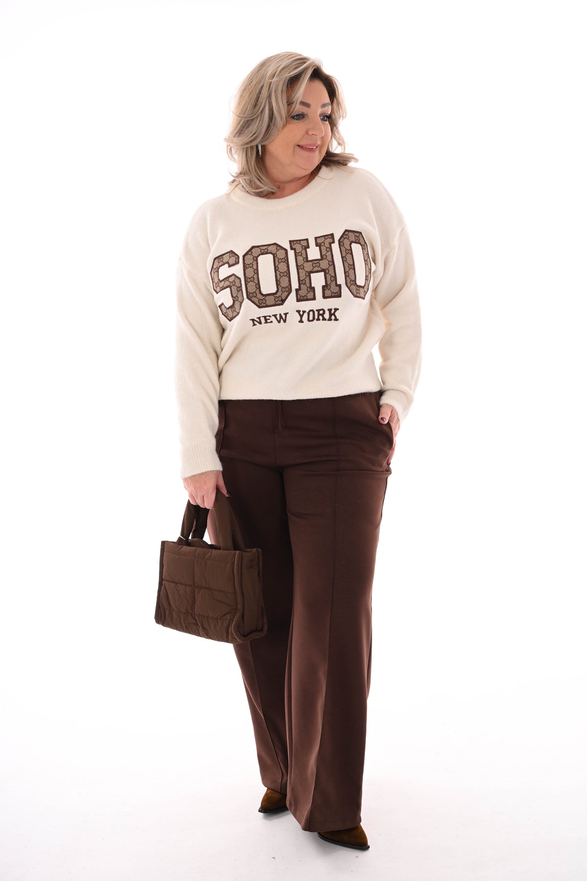 Gebreide trui soho roomwit