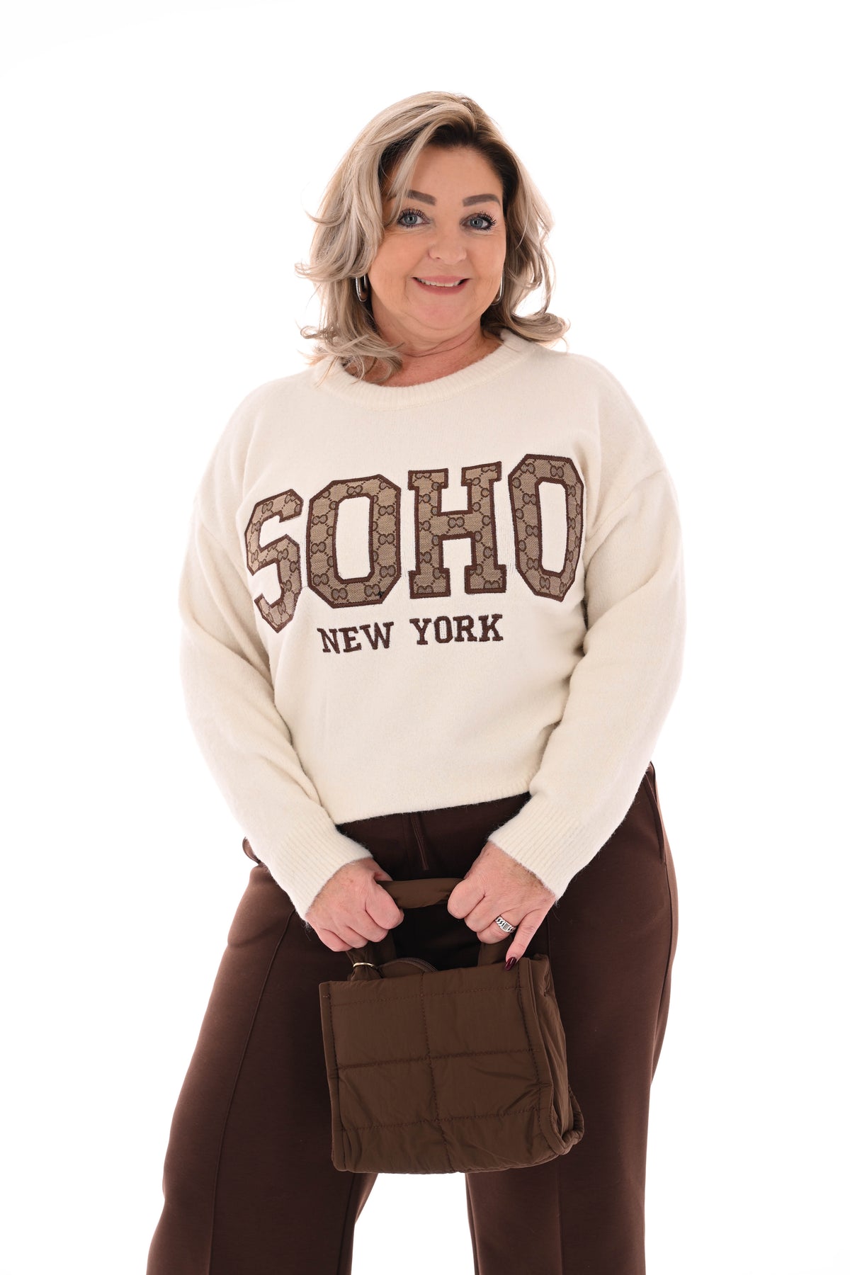 Gebreide trui soho roomwit