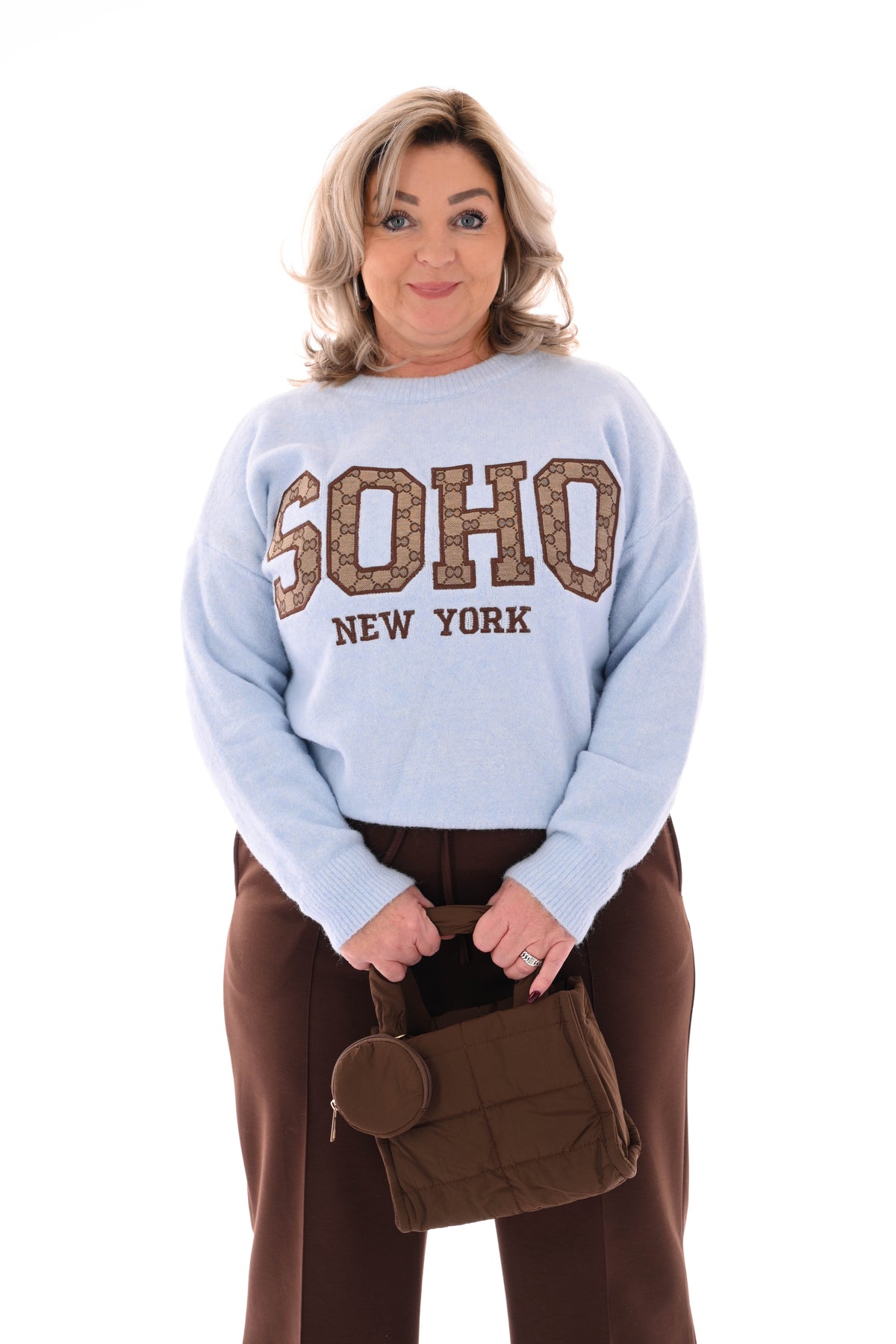 Gebreide trui soho lichtblauw