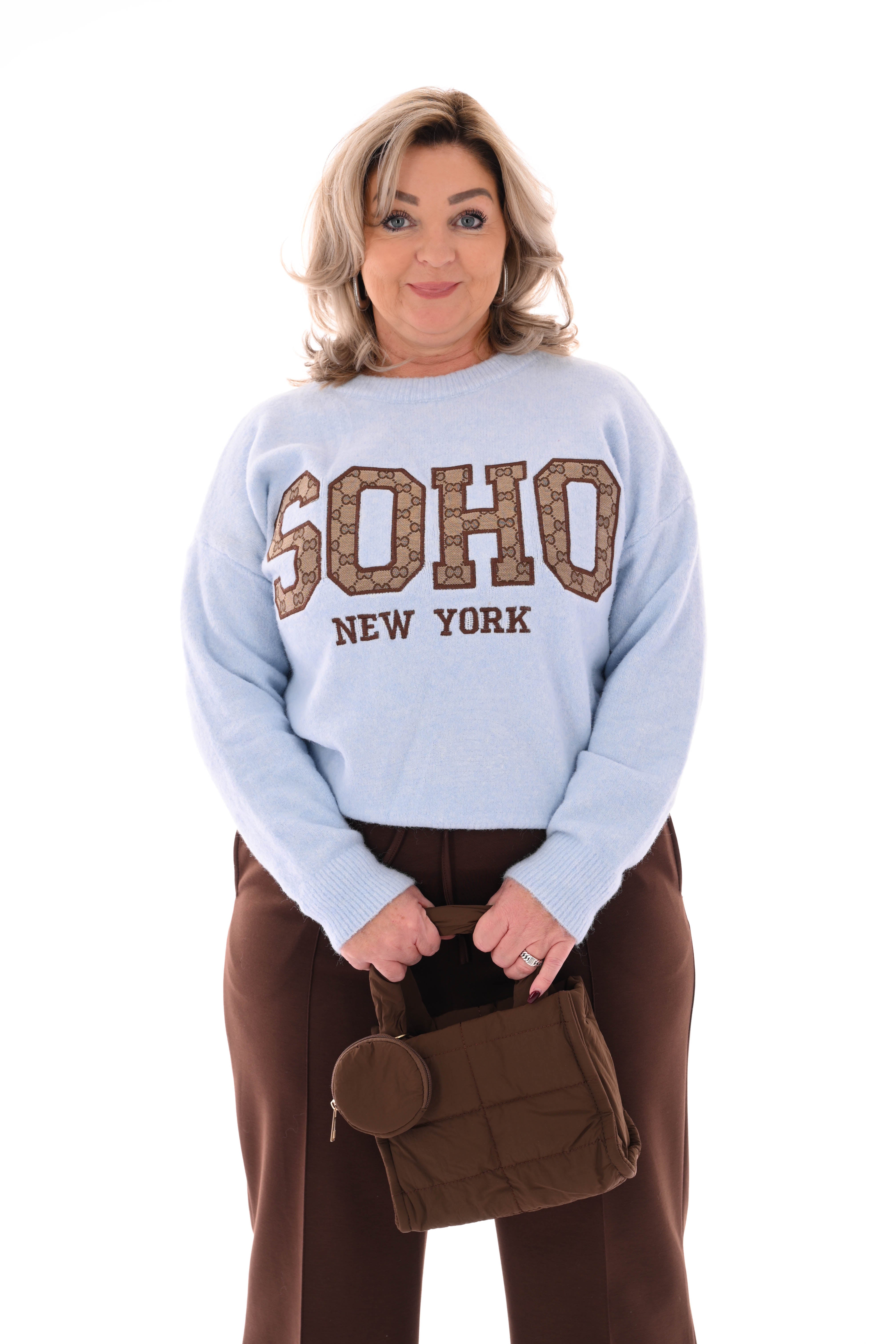 Gebreide trui soho lichtblauw