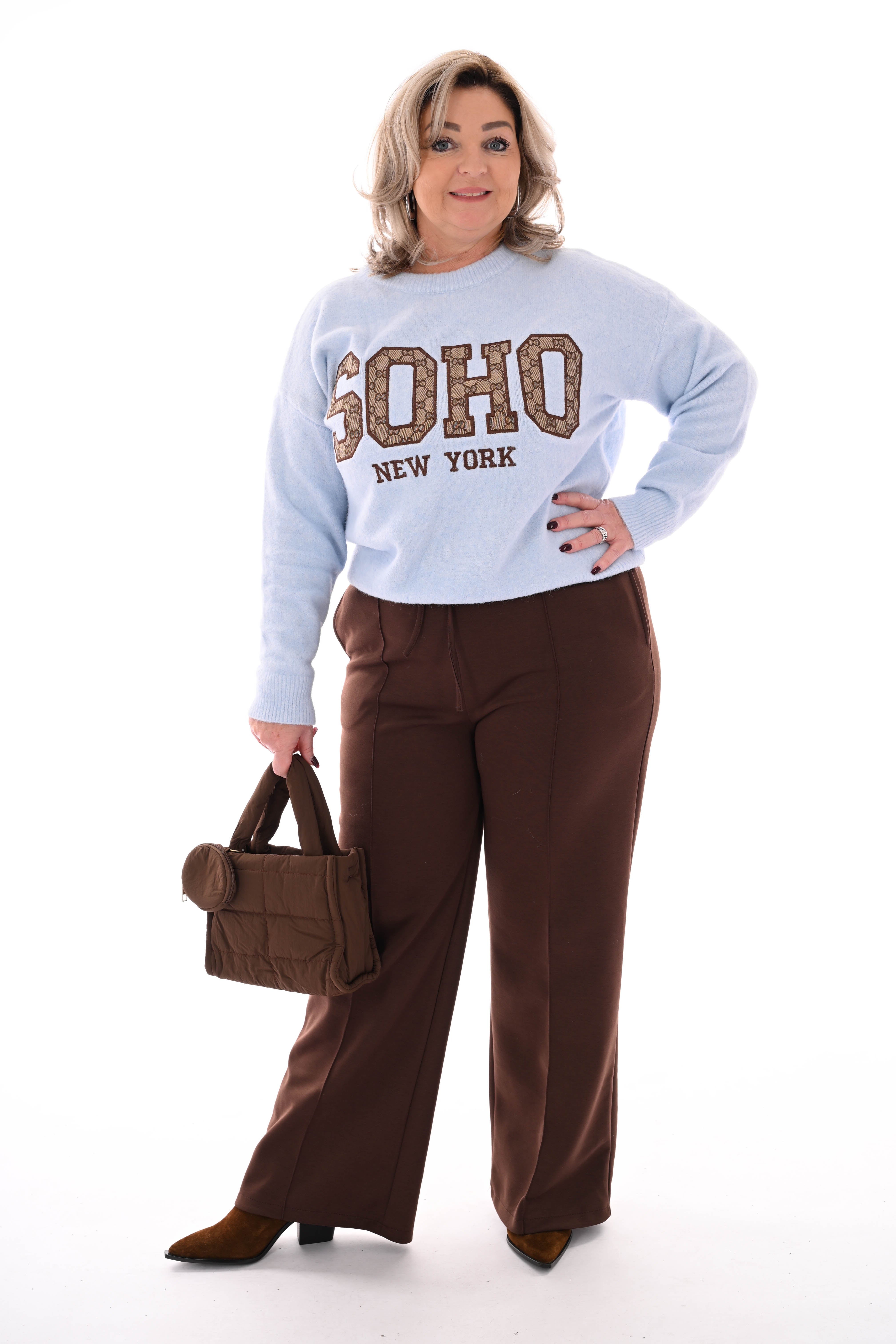 Gebreide trui soho lichtblauw