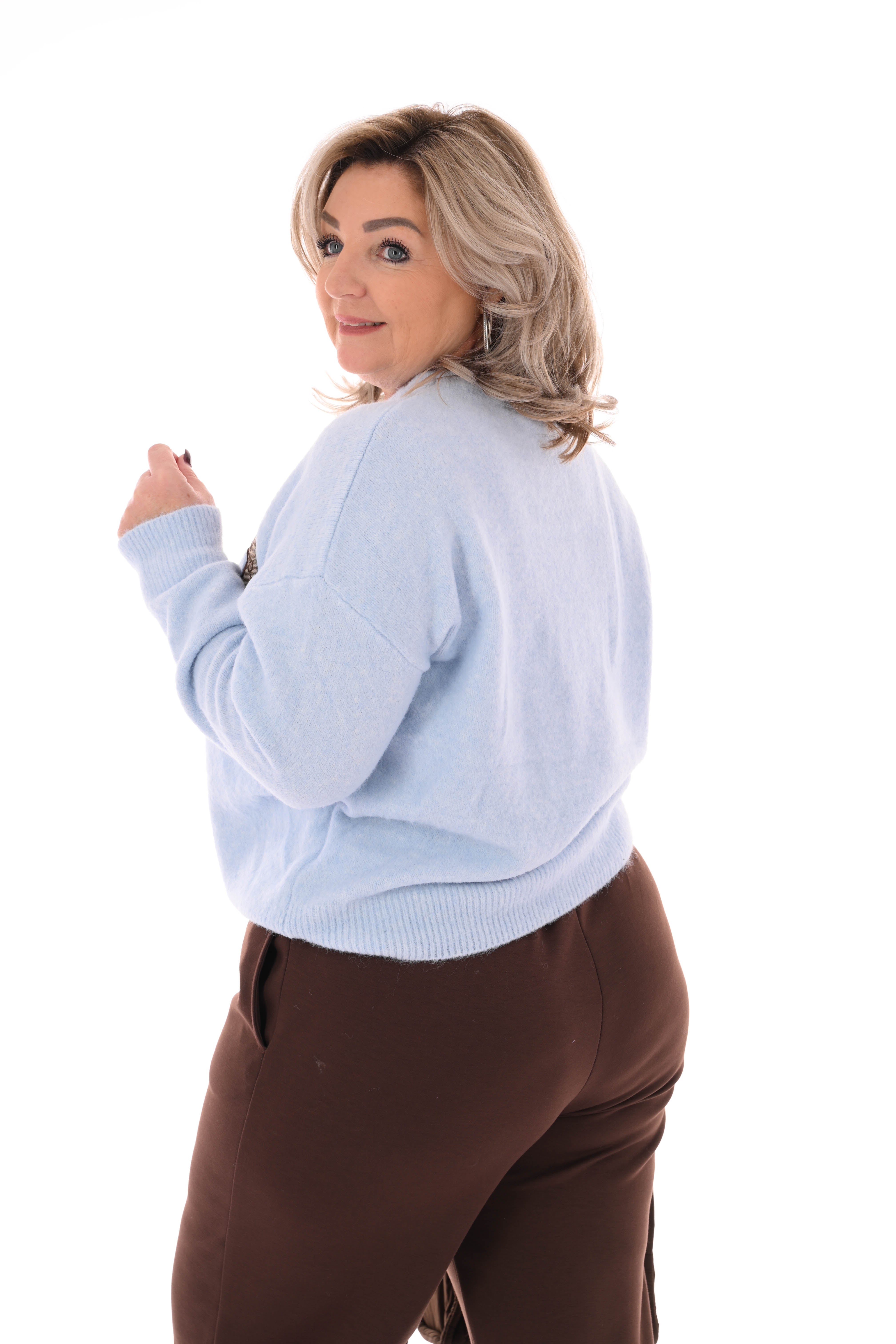 Gebreide trui soho lichtblauw