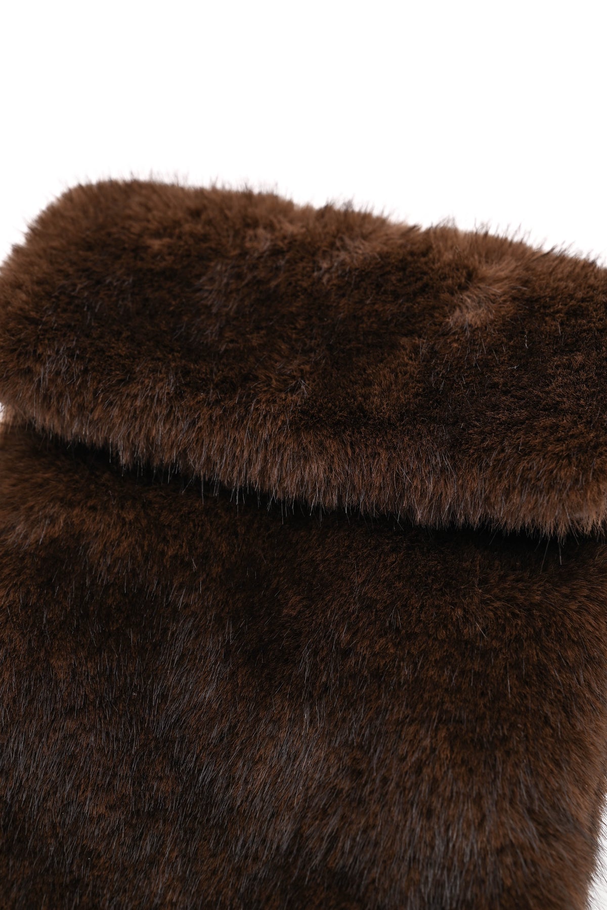 Crossbody faux fur vierkant telefoon tasje bruin