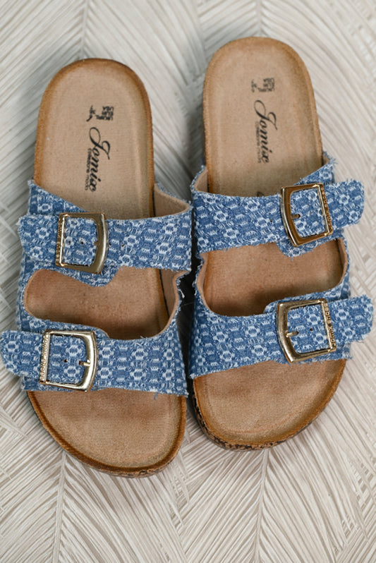 Sandaal met denim blauw