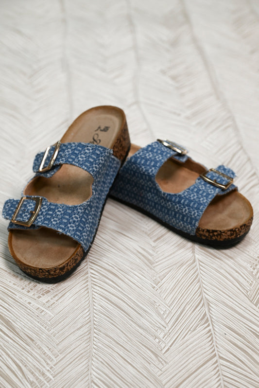 Sandaal met denim blauw