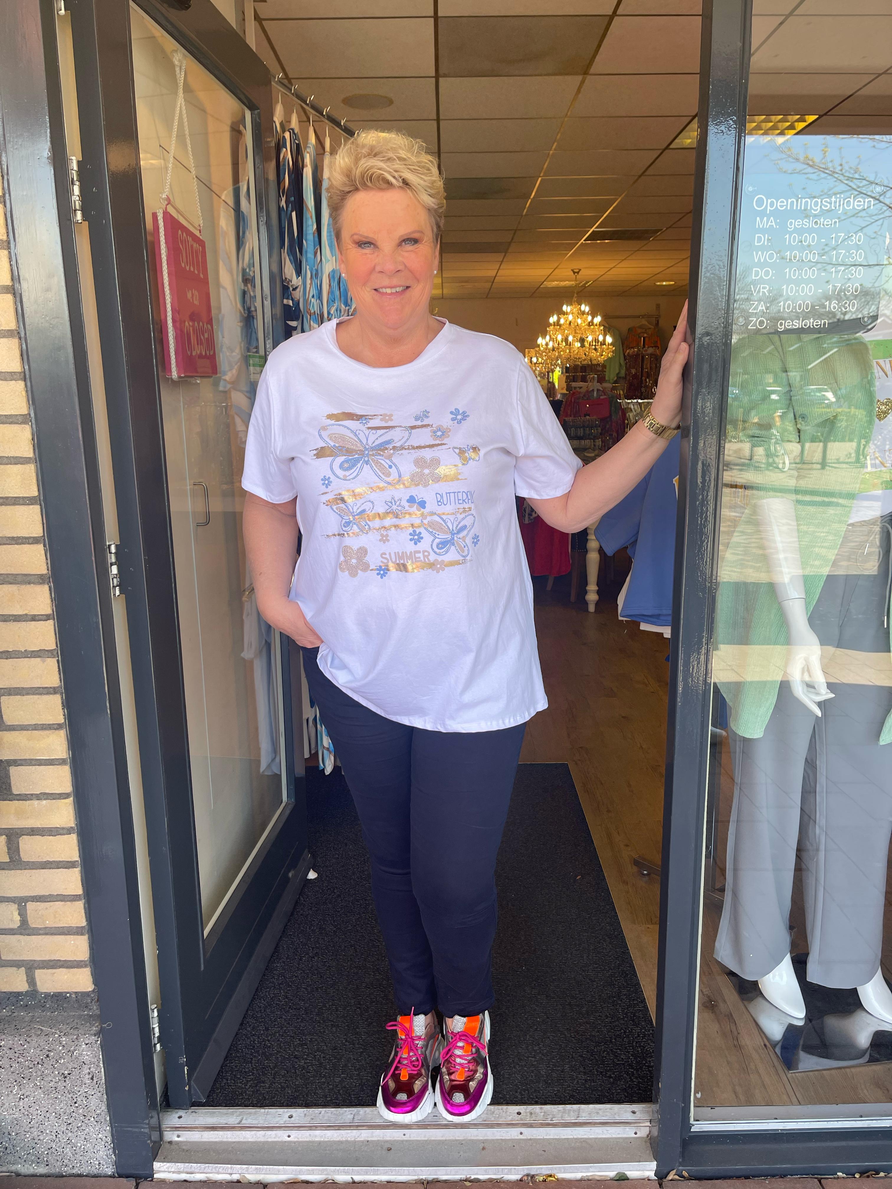 T-shirt vlinders blauw