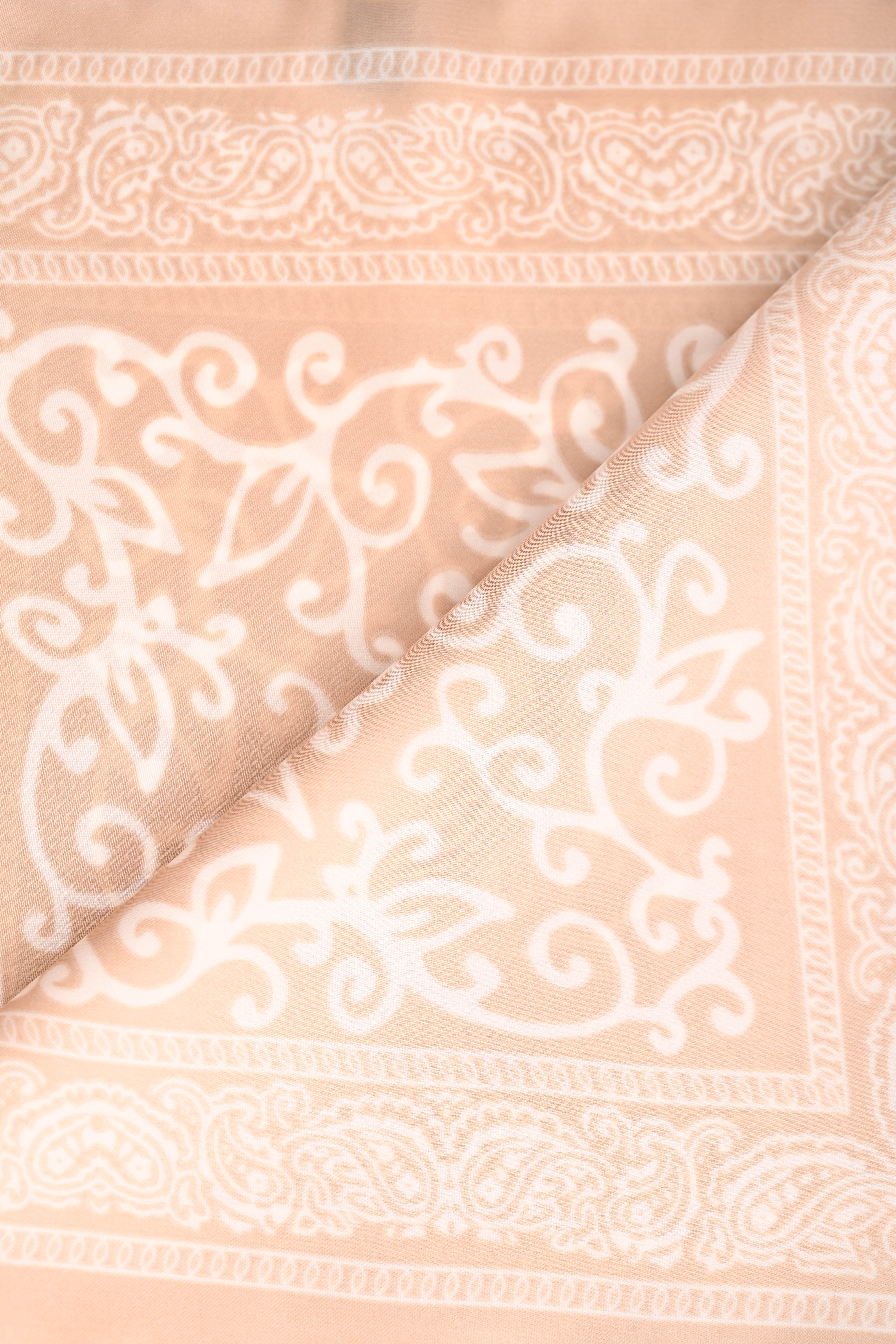 Kort sjaaltje paisley beige