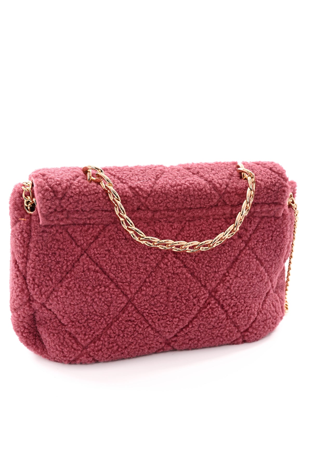 Teddy tas met ketting oudroze