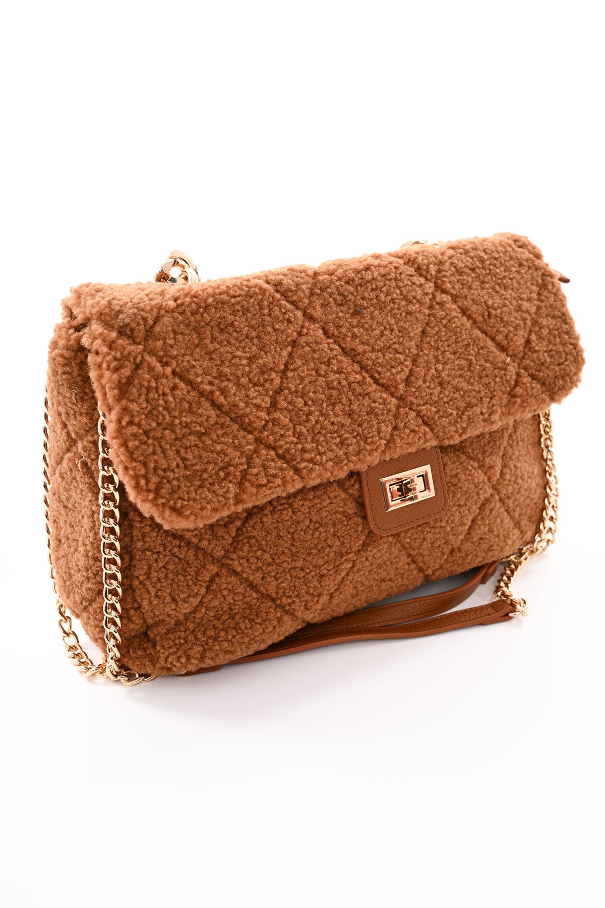 Teddy tas met ketting camel