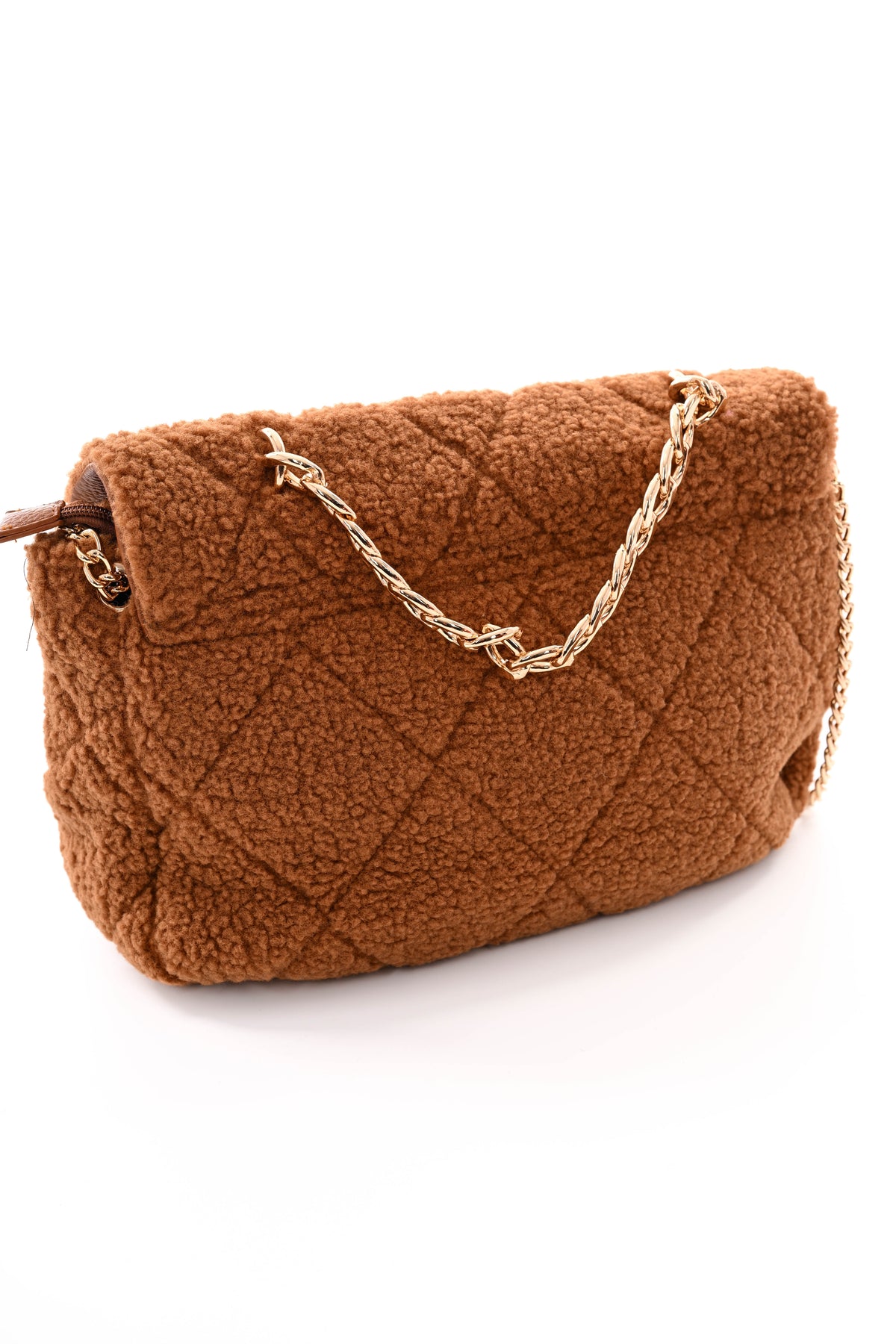 Teddy tas met ketting camel