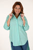 Blouse doorknoop met parels mintgroen