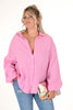 Crepe blouse kort roze
