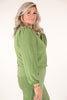 Tweedelige set blouse v-hals met glitter groen