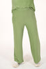Tweedelige set blouse v-hals met glitter groen