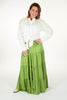 Maxi rok met stroken groen