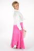 Maxi rok met stroken fuchsia