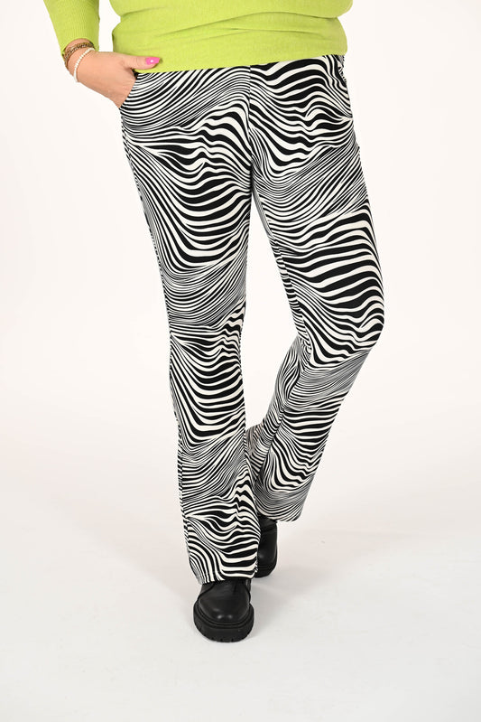 Tregging flared comfy zebra print