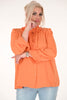 Korte blouse doorknoop met roezels oranje