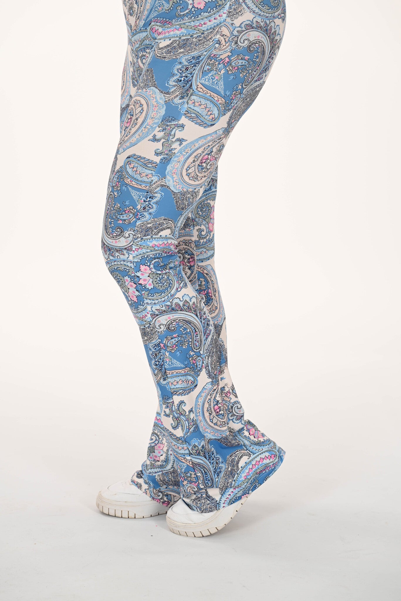 Flared broek met print paisley jeansblauw