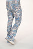 Flared broek met print paisley jeansblauw