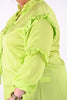 Blouse met strik en roezels lime