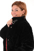 Lange teddy jas met riem zwart