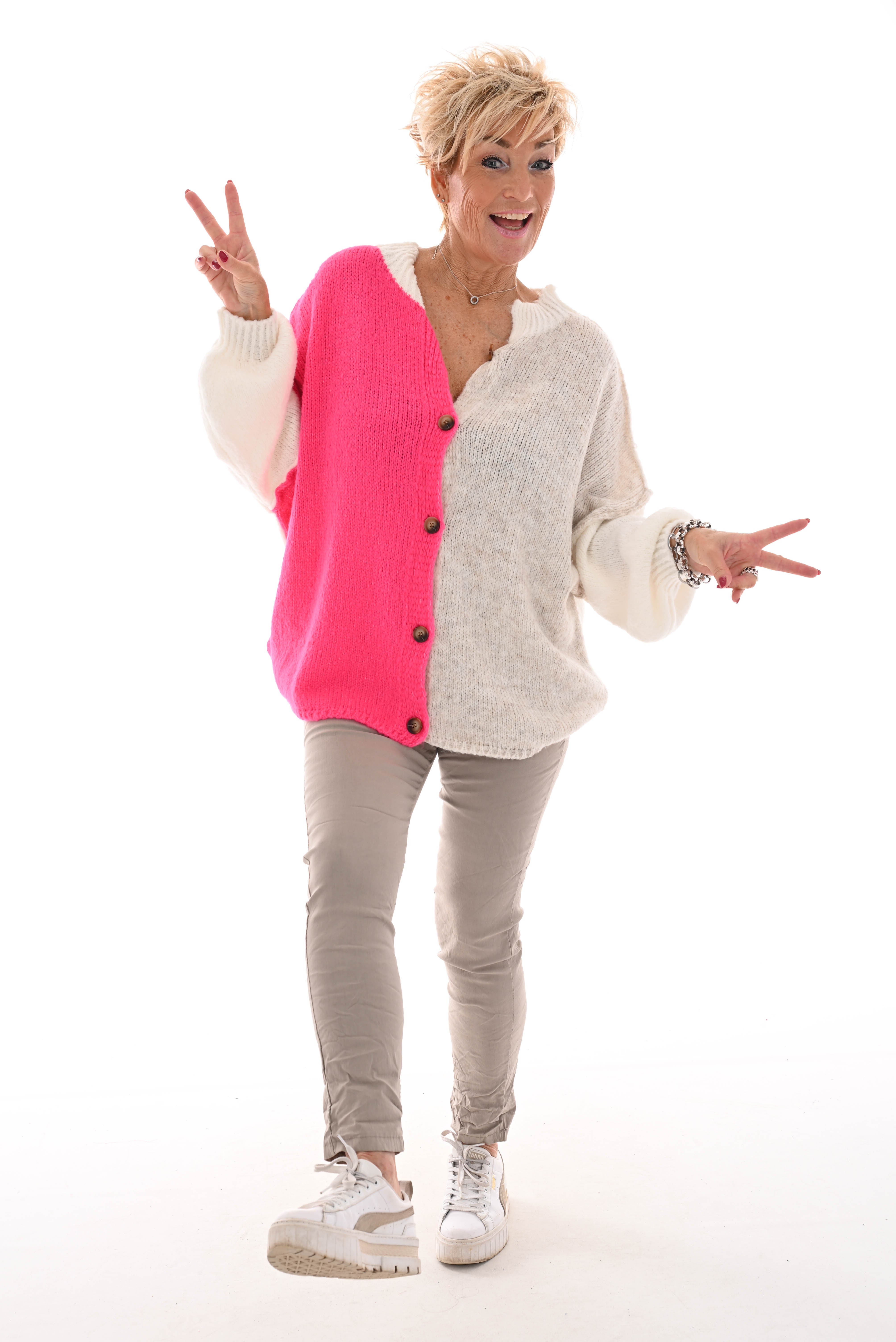 Stretchbroek uni taupe